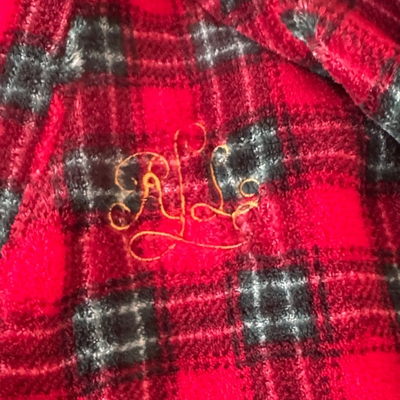 Polo by Ralph Lauren Red and Green Plaid Robe - Picture 3 of 4